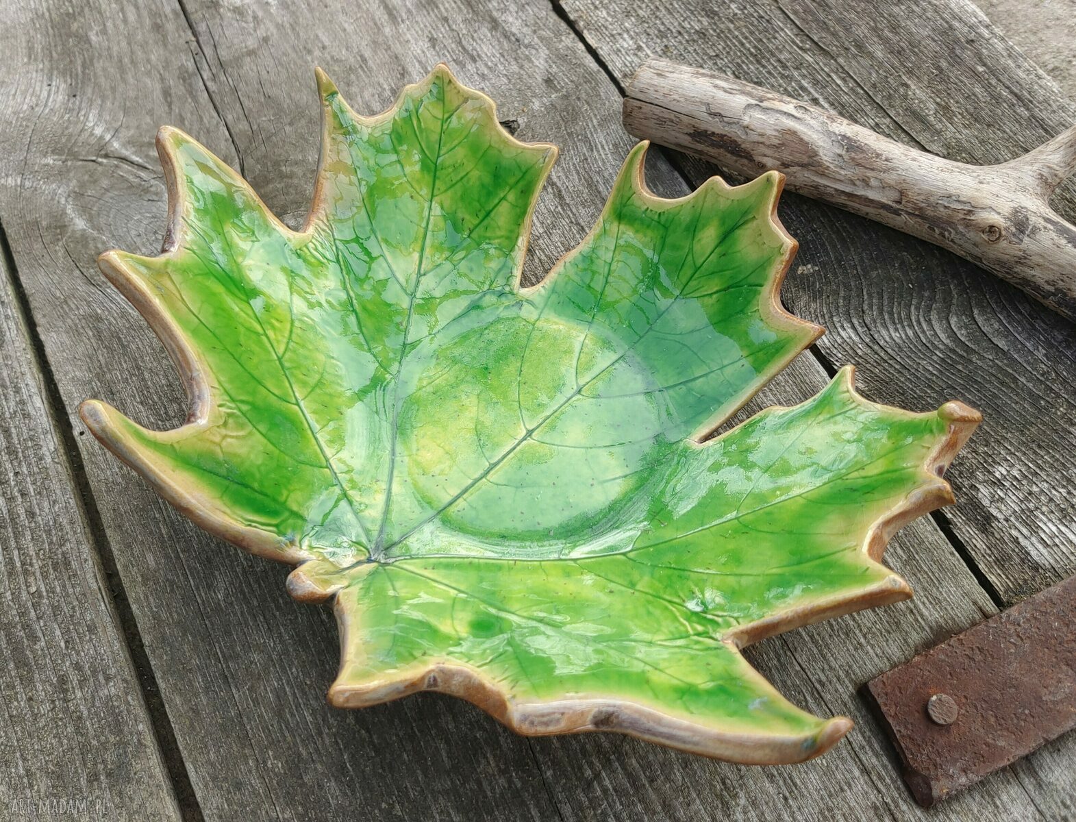 Ręcznie robiona misa ceramiczna - klon (c808)