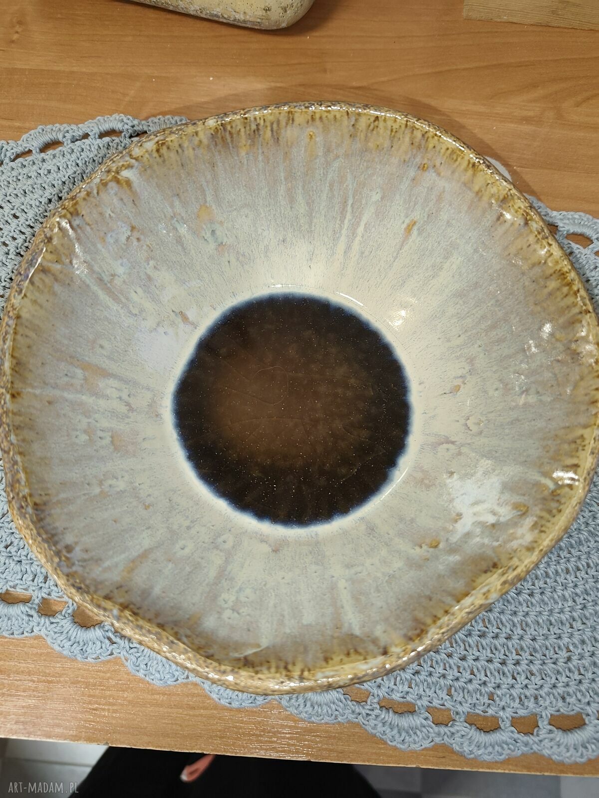 Misa ceramiczna do sałatki - ręcznie robiona szkliwiona ceramika