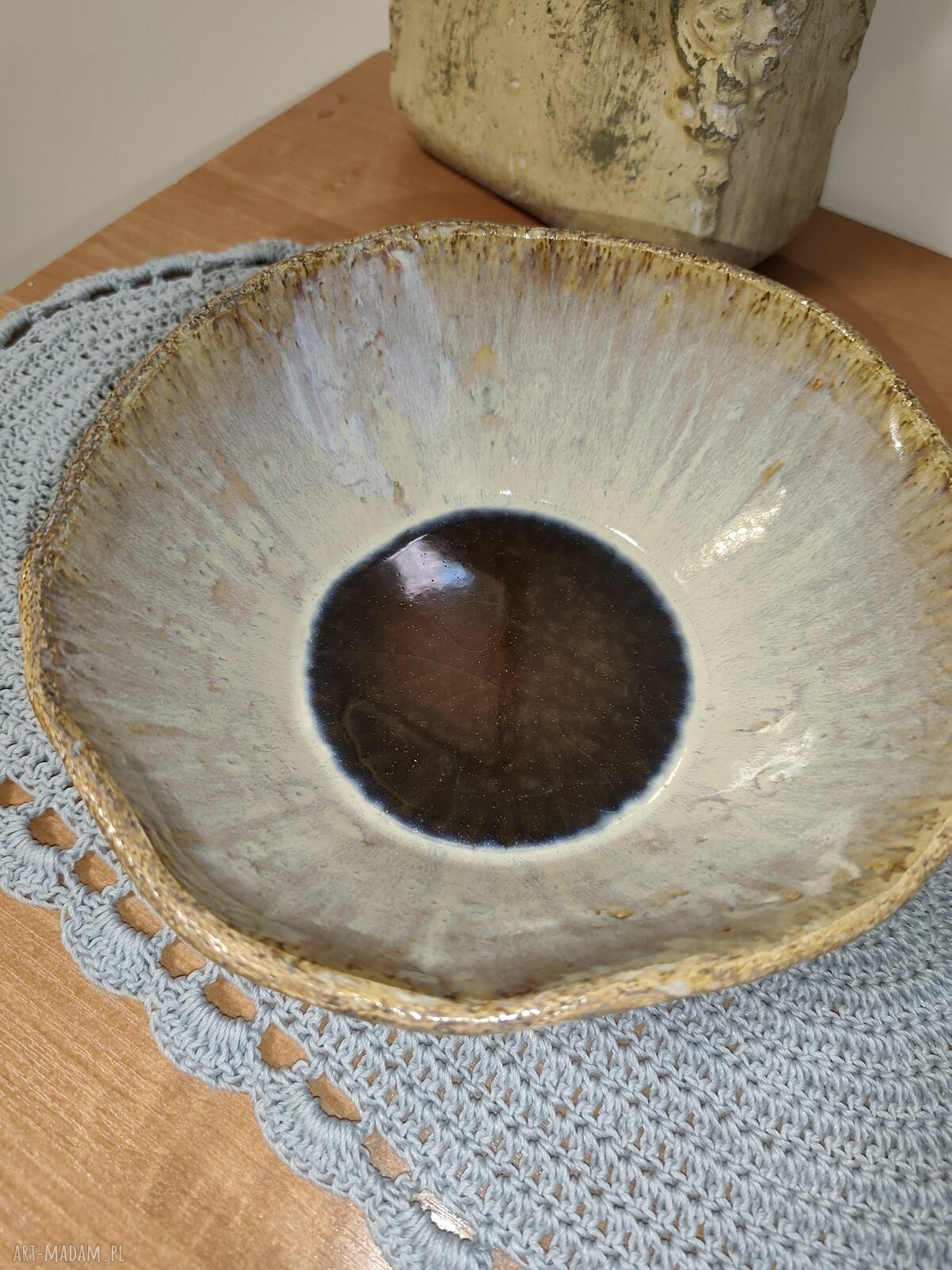 Misa ceramiczna do sałatki - ręcznie robiona szkliwiona ceramika