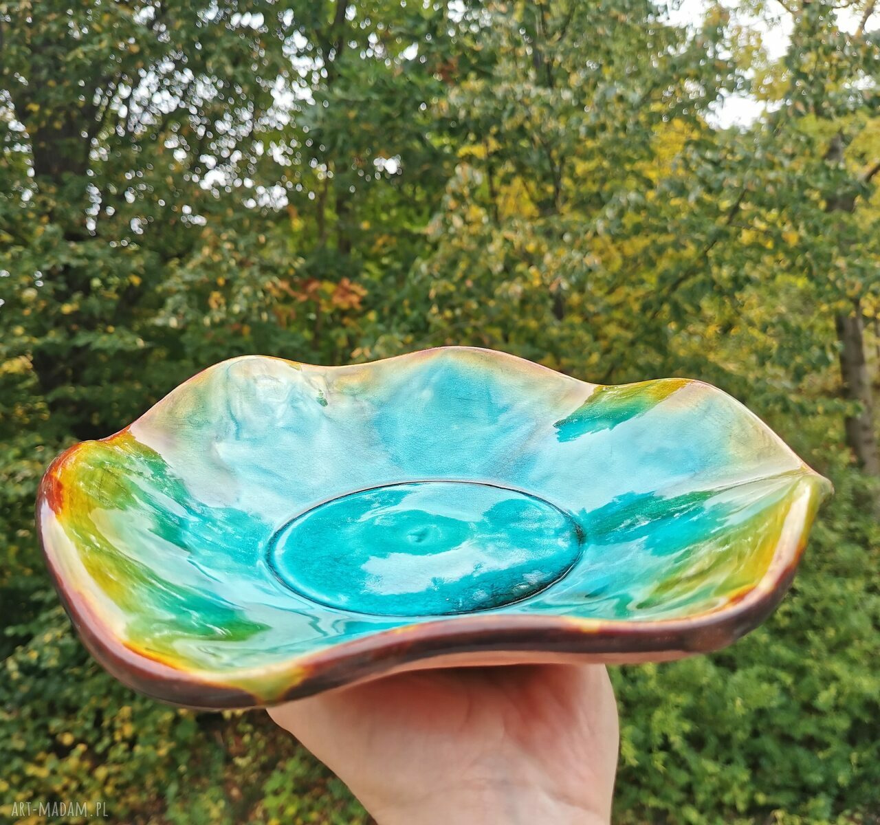 Misa ceramiczna (c361) na owoce z ważkami - Shiraja