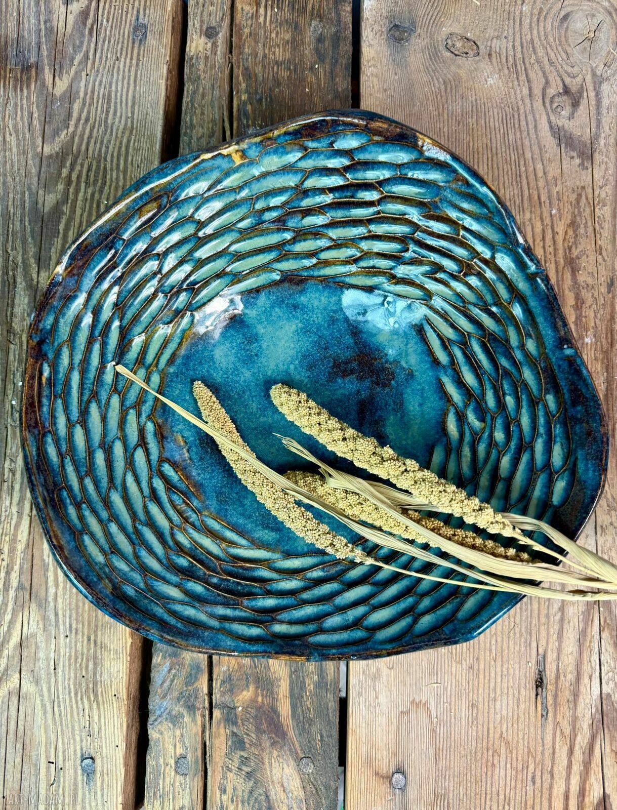 Misa ceramiczna poLEPIONE - rzeźbiona patera do serwowania 30 cm