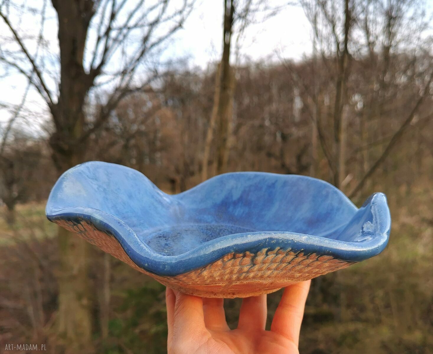 Misa ceramiczna c196 - ręcznie formowana w odcieniach indygo i antycznego różu