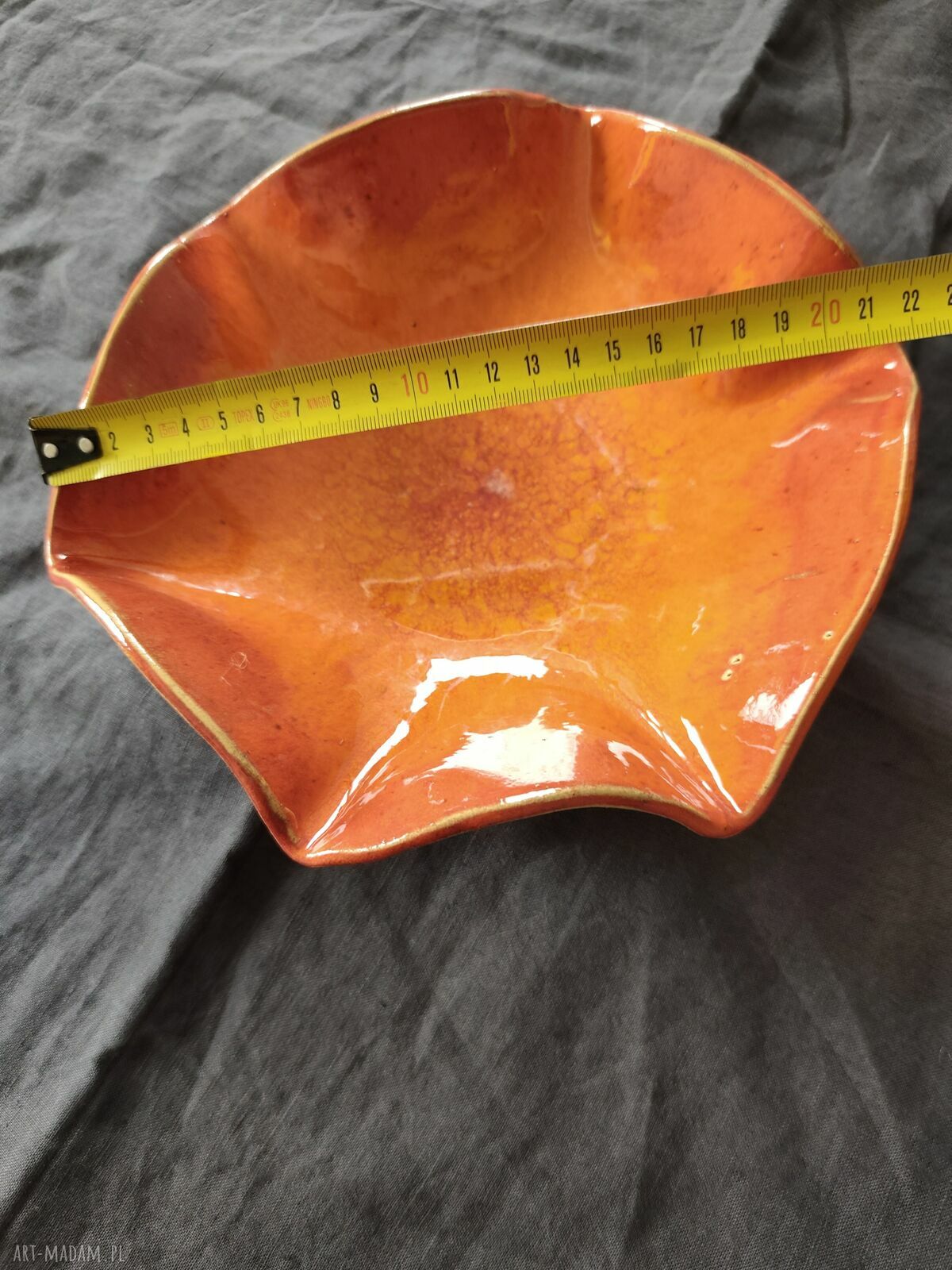 Misa ceramiczna z żabką w kolorze pomarańczowym