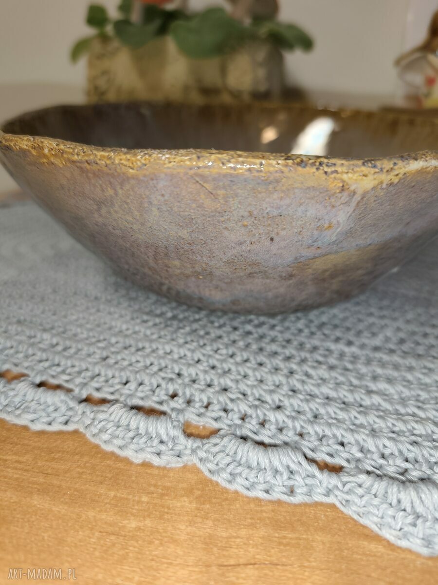 Misa ceramiczna do sałatki - ręcznie robiona szkliwiona ceramika