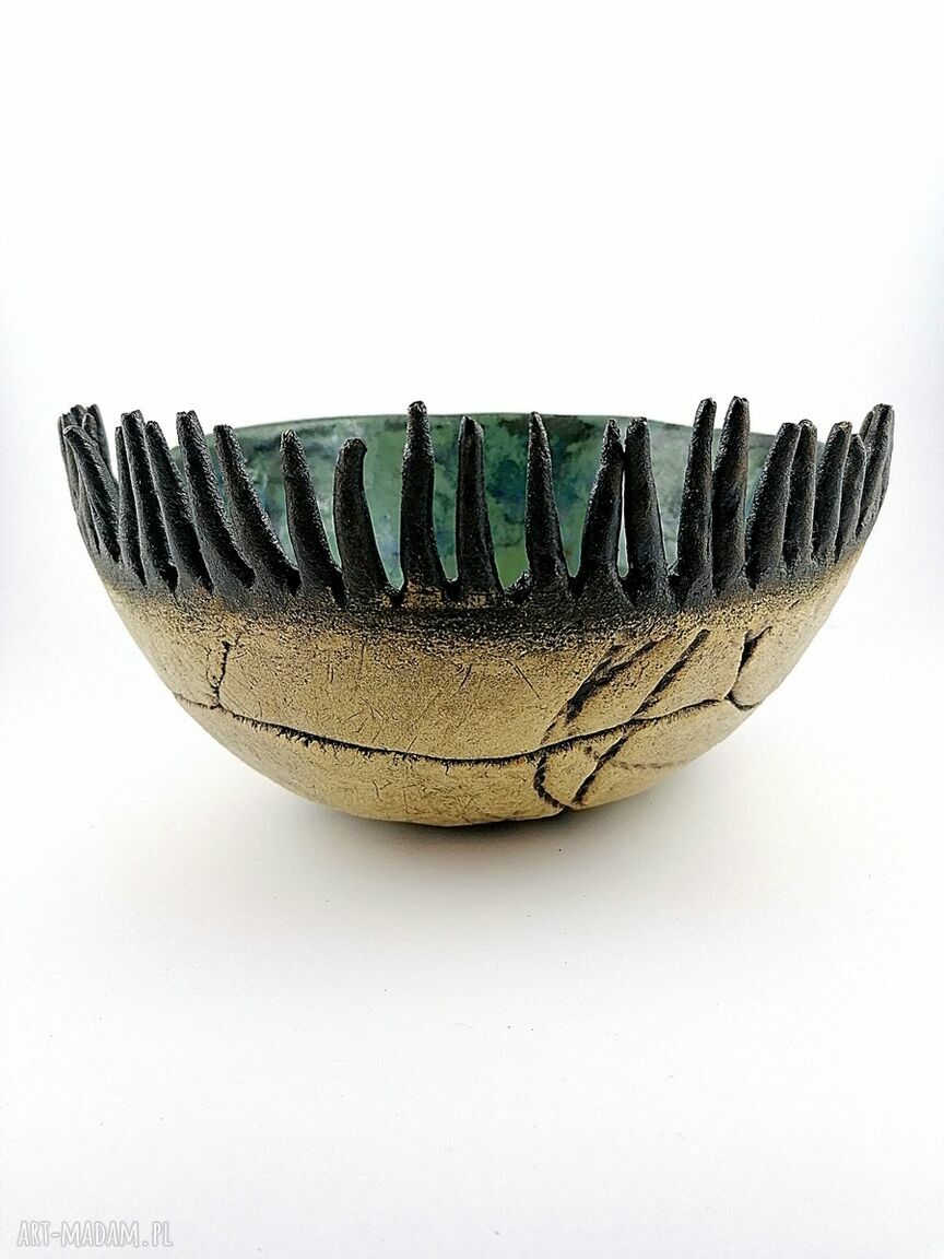 Misa ceramiczna z kolekcji Morskiej - turkus, zieleń i efektowe półmatowe szkliwo