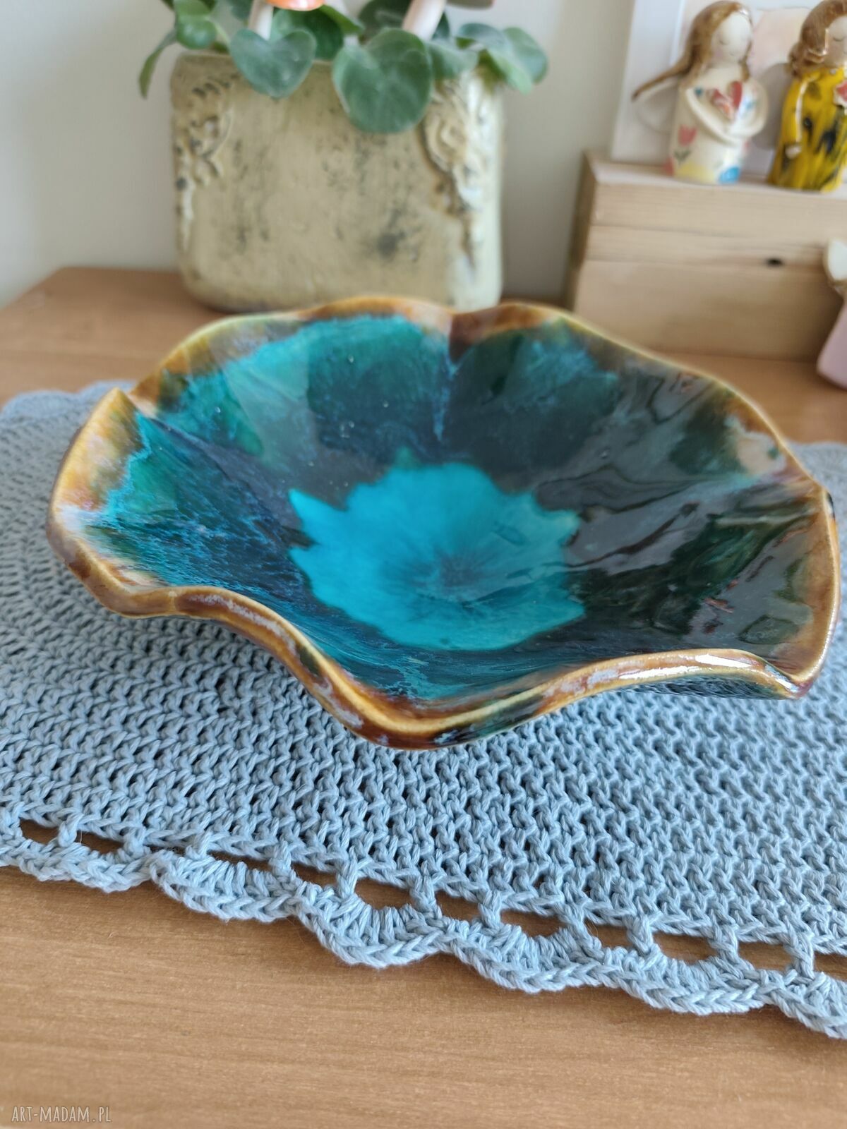 Ręcznie robiona misa ceramiczna na owoce (patera) - ok. 22 cm