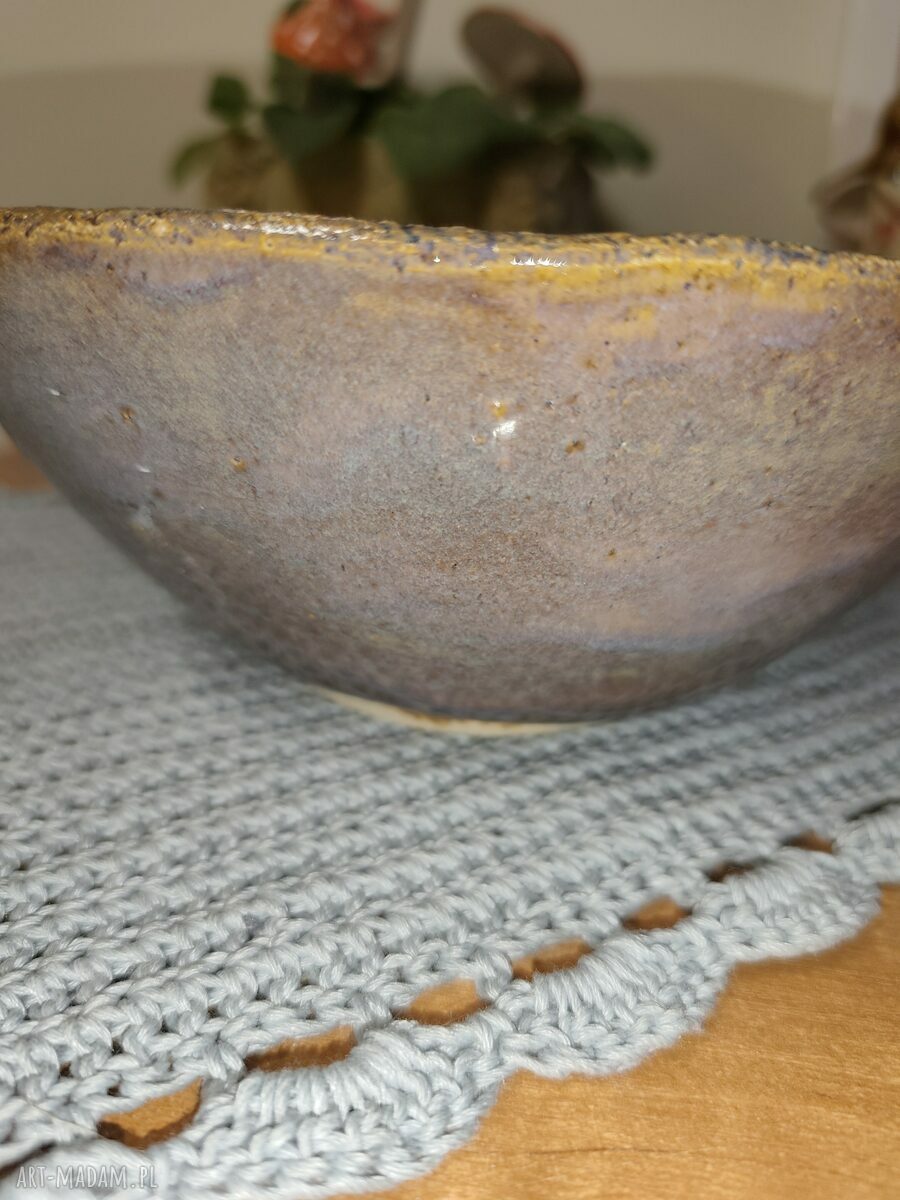 Misa ceramiczna do sałatki - ręcznie robiona szkliwiona ceramika