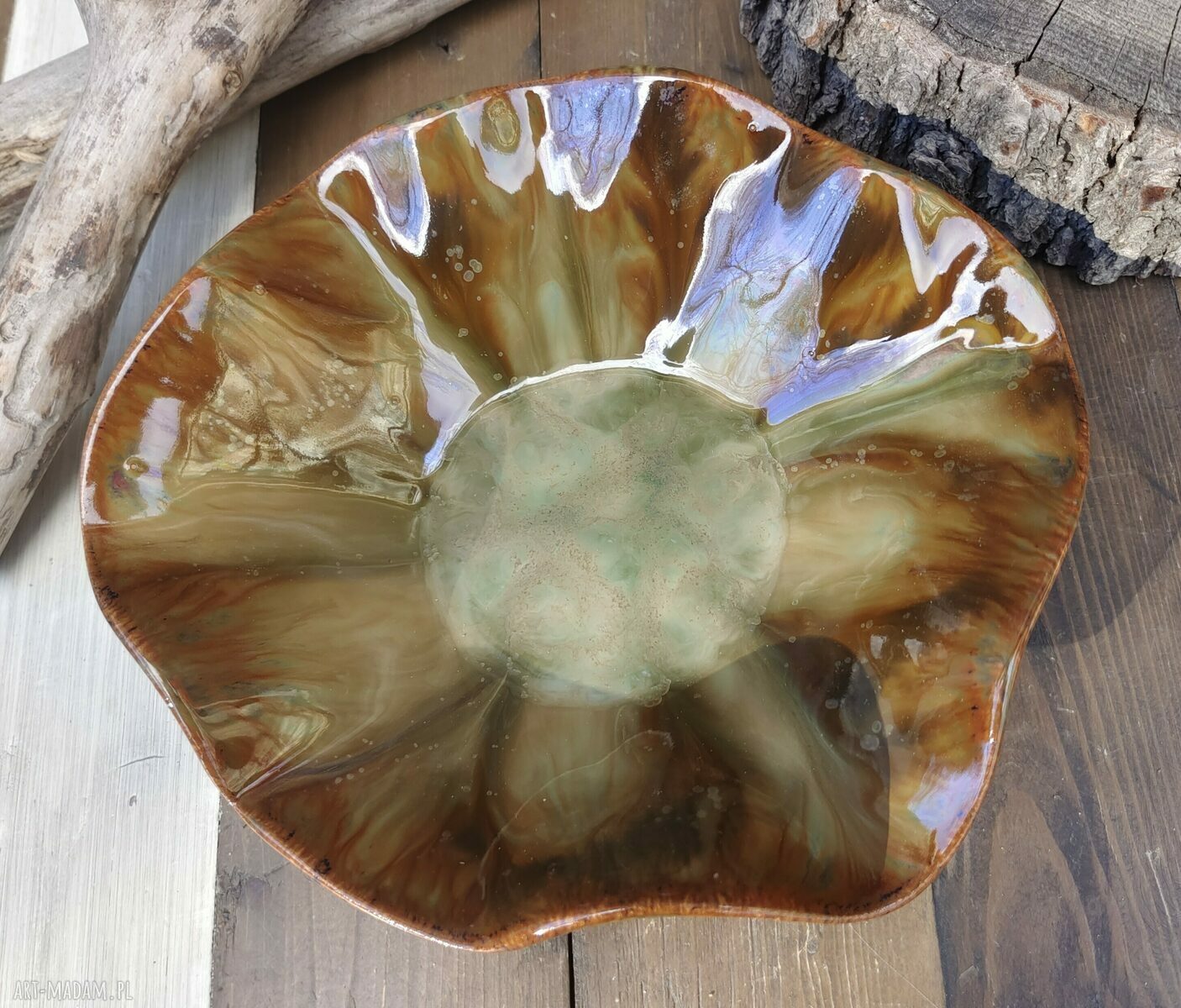 Użytkowa misa ceramiczna z kamionki do serwowania