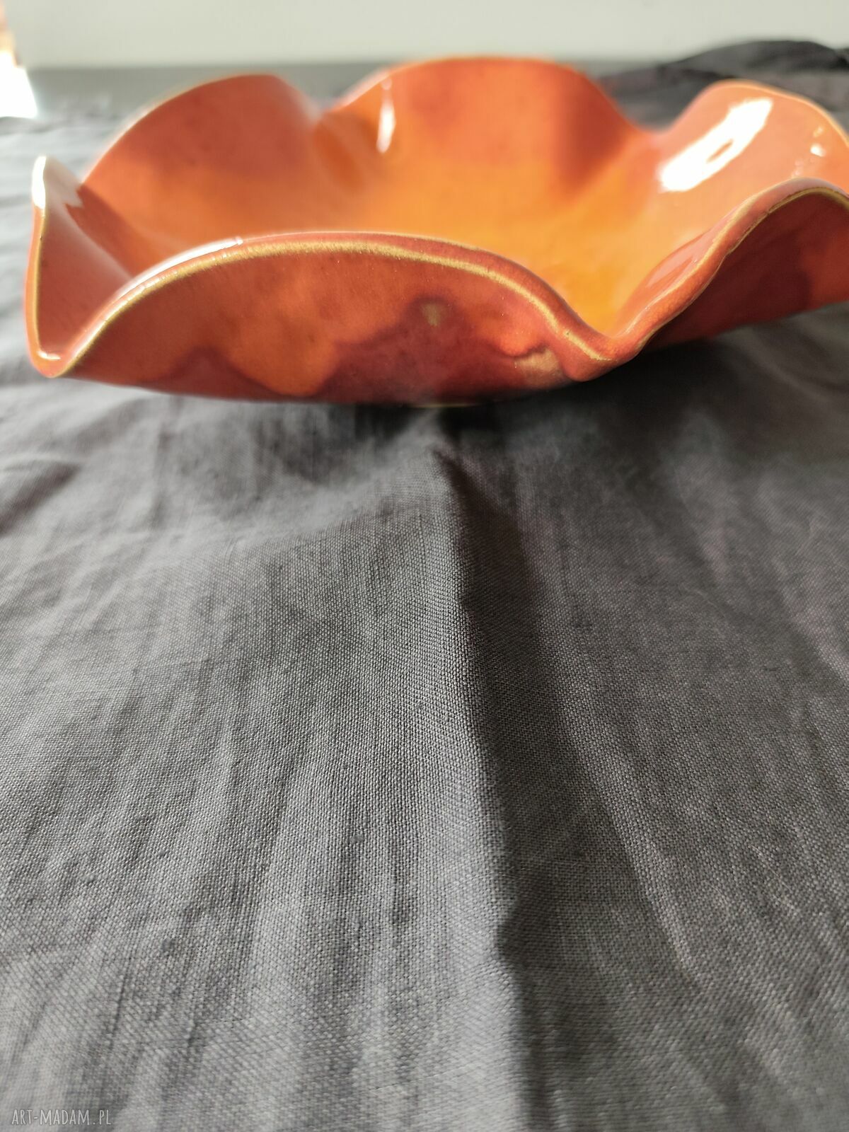 Misa ceramiczna z żabką w kolorze pomarańczowym