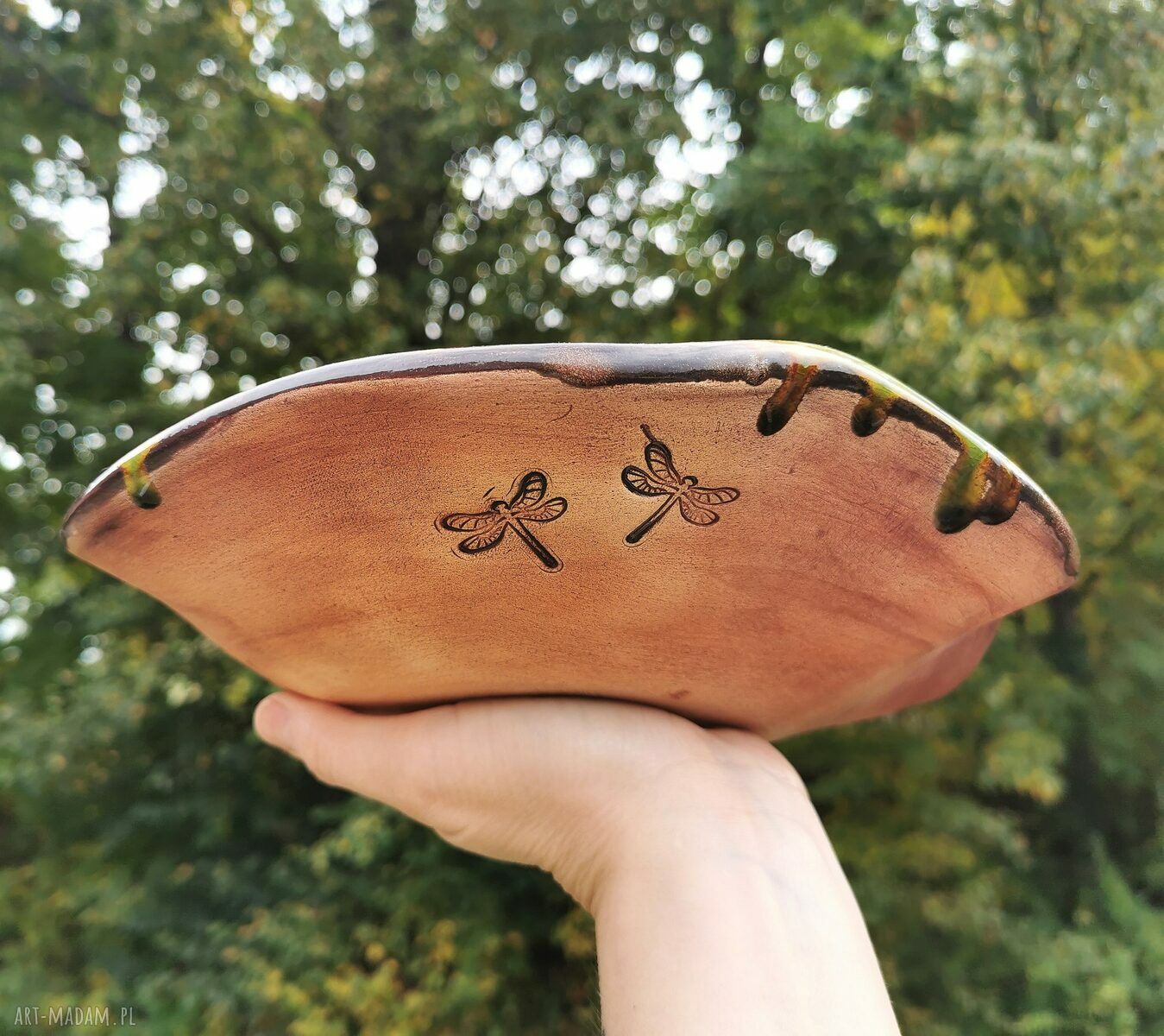 Misa ceramiczna (c361) na owoce z ważkami - Shiraja