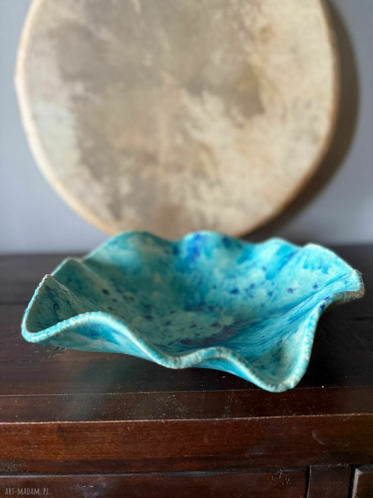 Turkusowa misa ceramiczna „Galaktyczne Turquoise” z efektem craquele