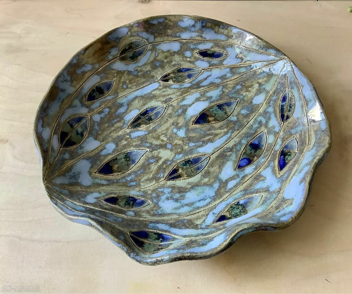 Misa/patera ceramiczna "Niebieskie łezki" na owoce