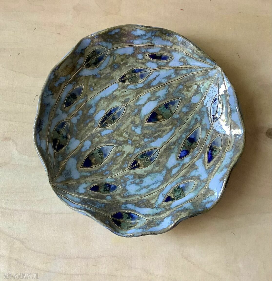 Misa/patera ceramiczna "Niebieskie łezki" na owoce