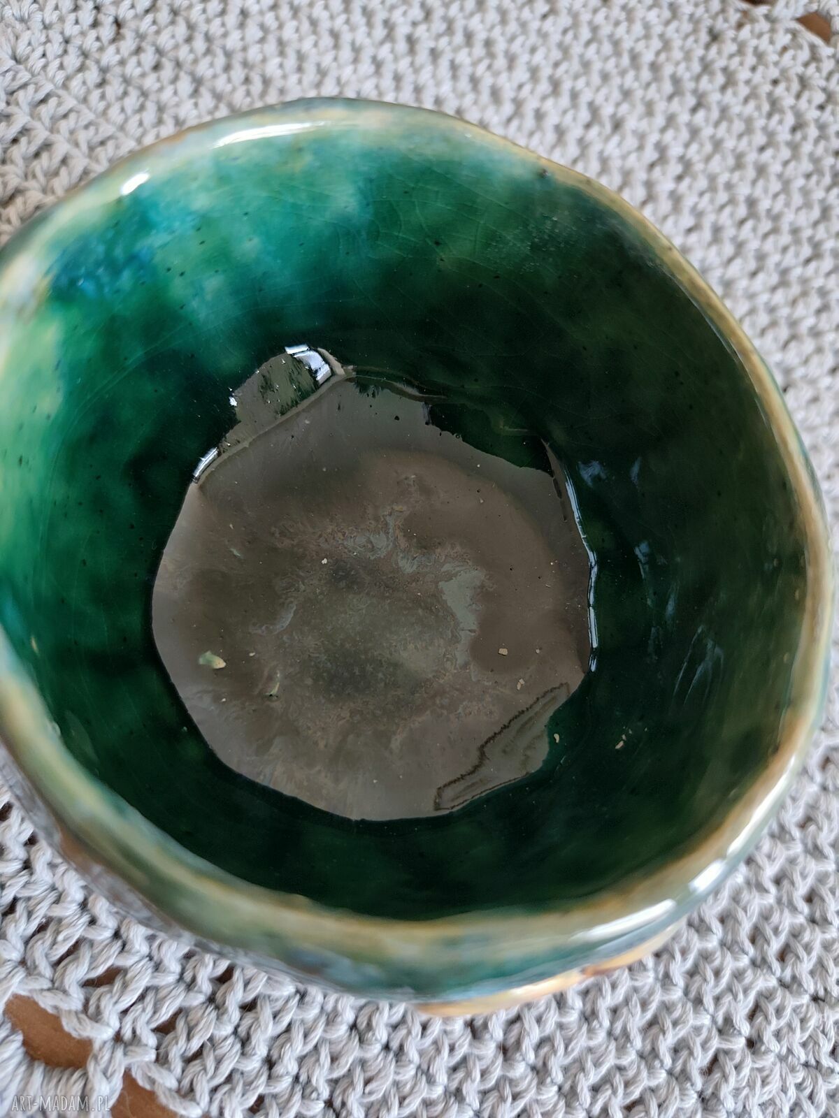 Miseczka ceramiczna ręcznie wykonana Wolna Chwila - szkliwiona i dwukrotnie wypalana
