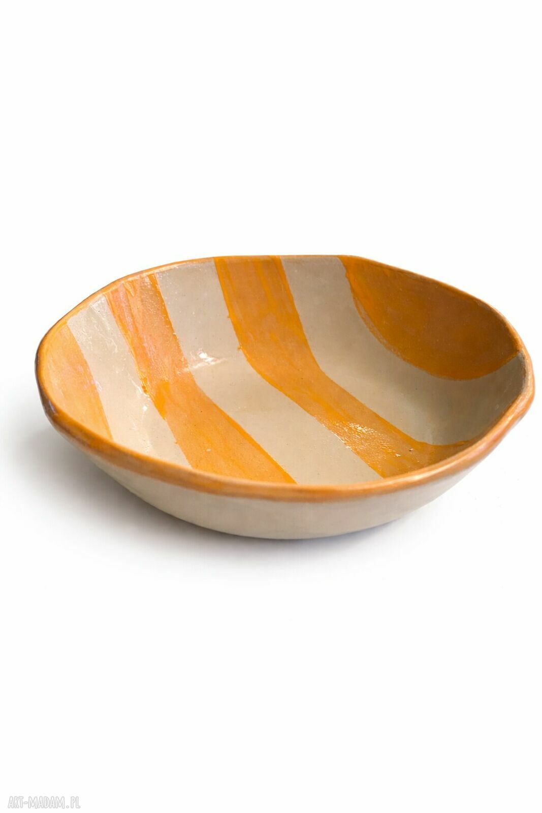 Pomarańczowa miseczka ceramiczna Papataj - handmade do deserów i przekąsek