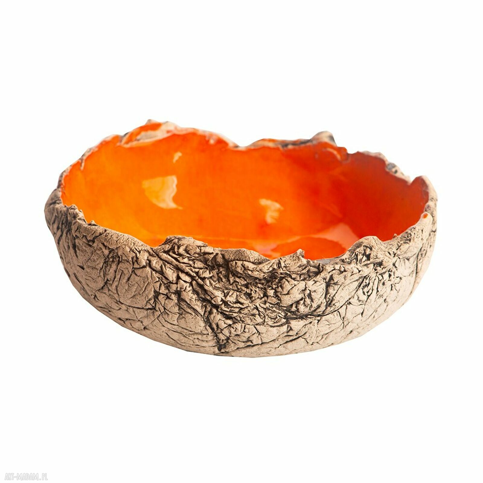 Miseczka ceramiczna do serwowania - ręcznie robiona z jasnej gliny