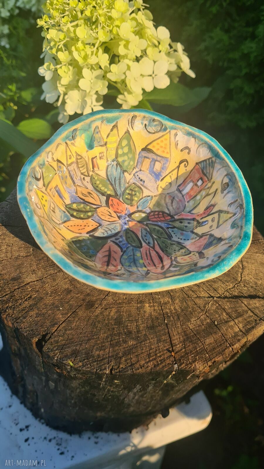 Miseczka ceramiczna ręcznie malowana - handmade do jedzenia