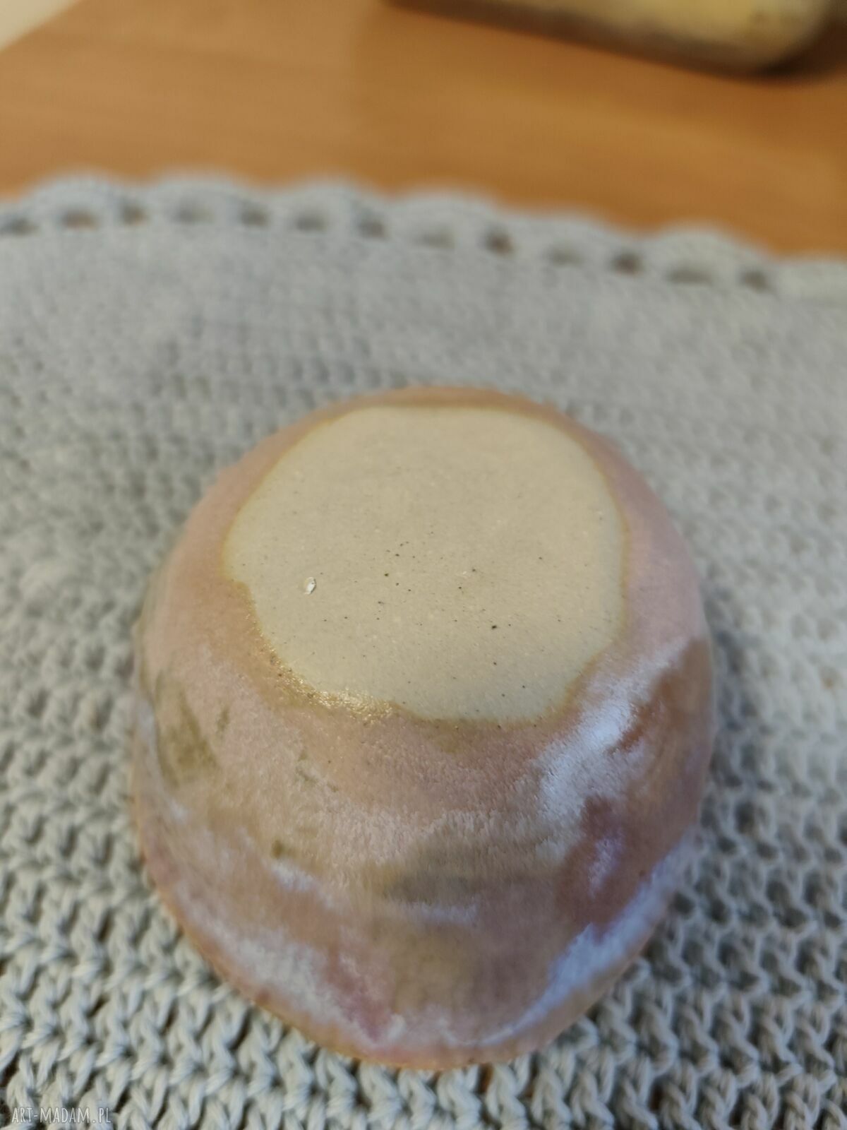 Miseczka-czarka ceramiczna z domkiem - handmade, szkliwiona