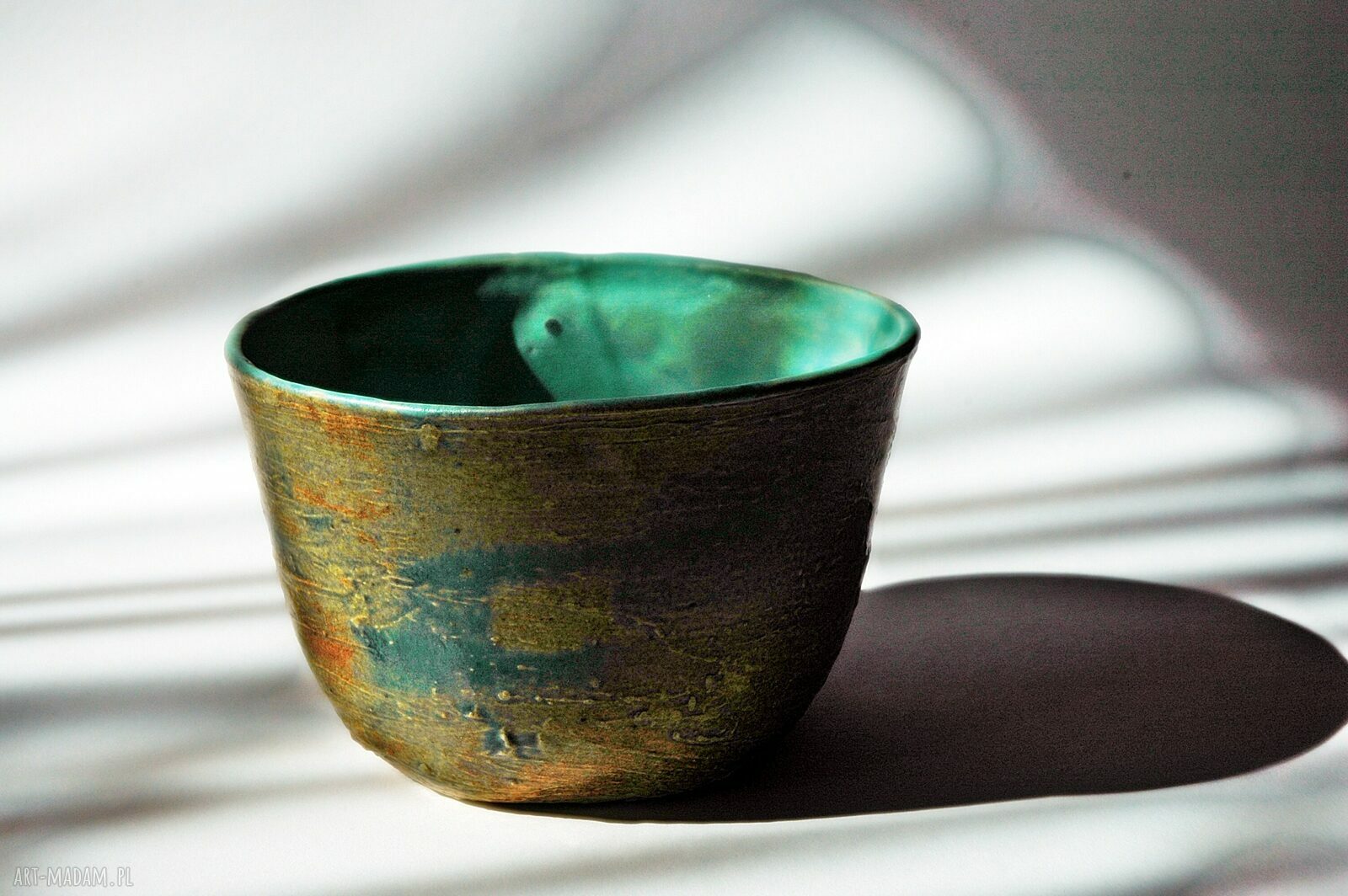Miseczka Kora Drzewa turkusowo niebieska Handmade