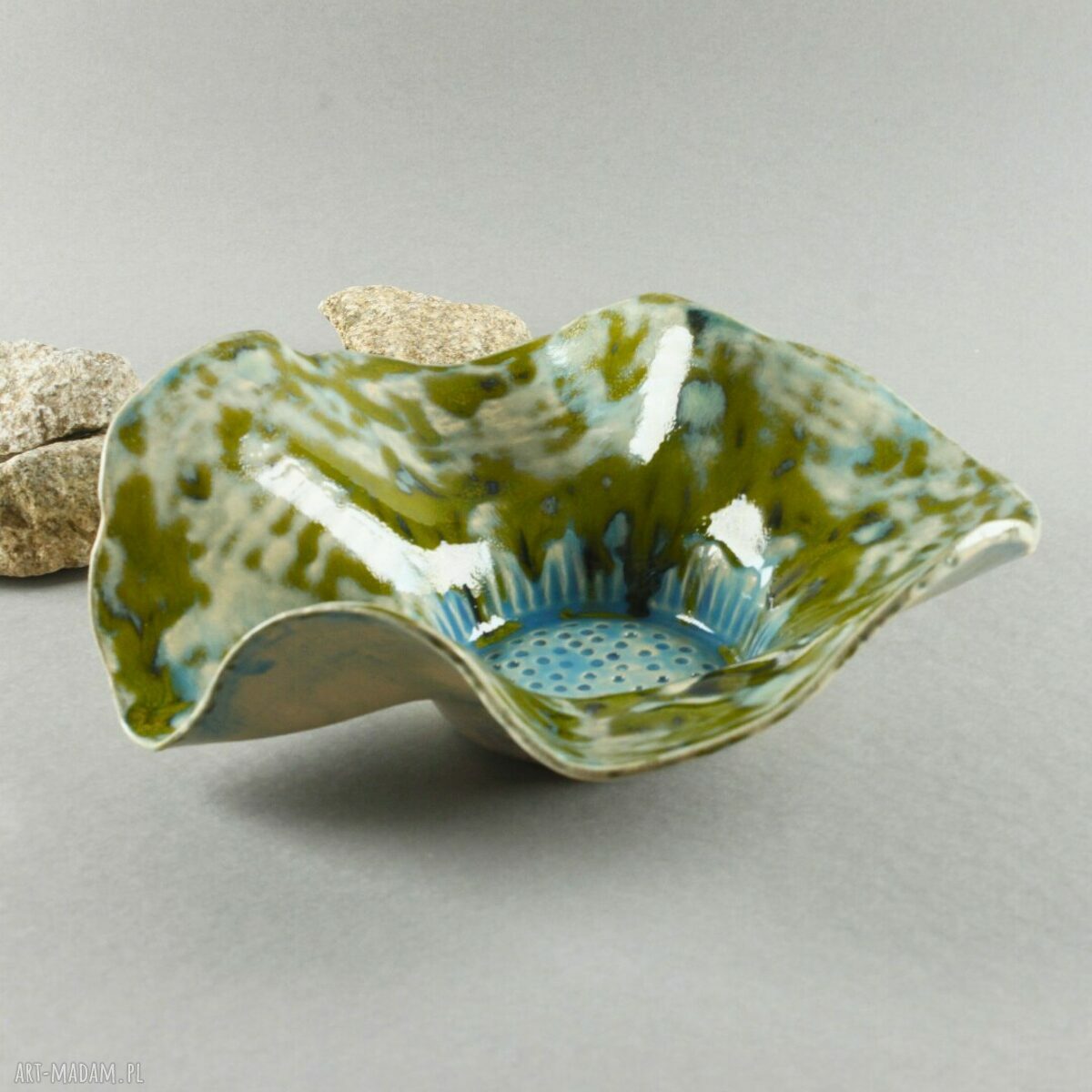 Miseczka Kwiat Ceramiczny - ręcznie lepiona pod biżuterię i drobiazgi