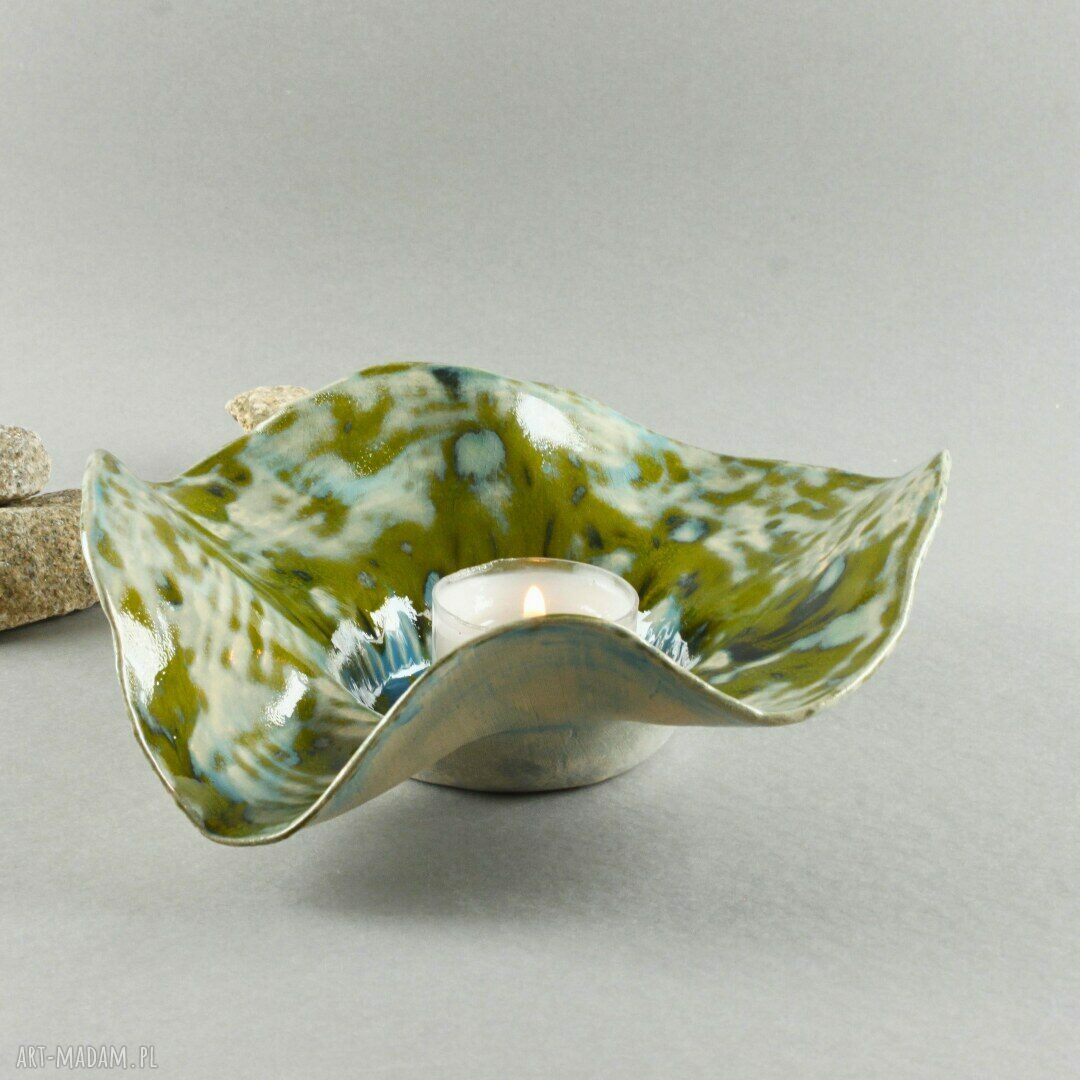 Miseczka Kwiat Ceramiczny - ręcznie lepiona pod biżuterię i drobiazgi