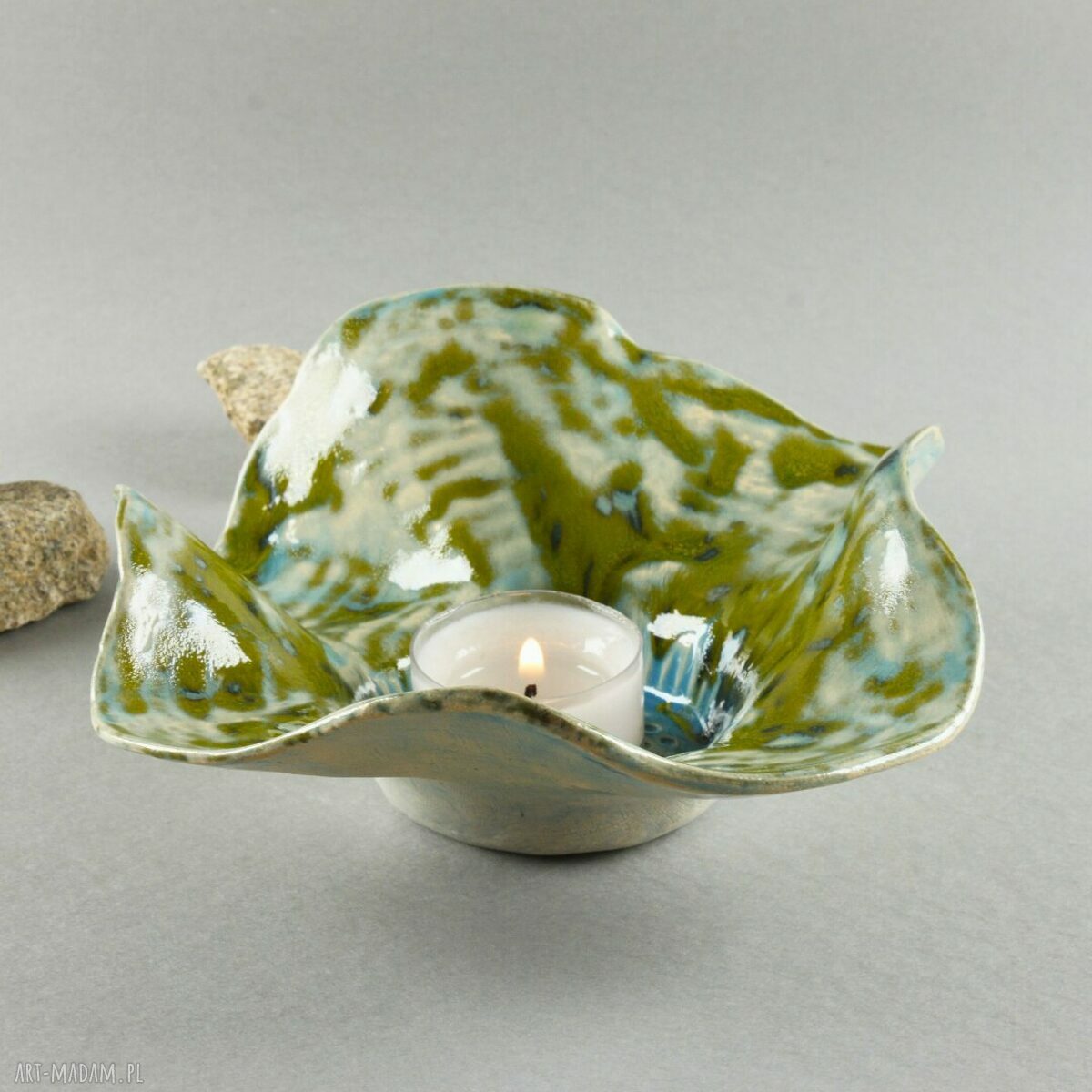 Miseczka Kwiat Ceramiczny - ręcznie lepiona pod biżuterię i drobiazgi