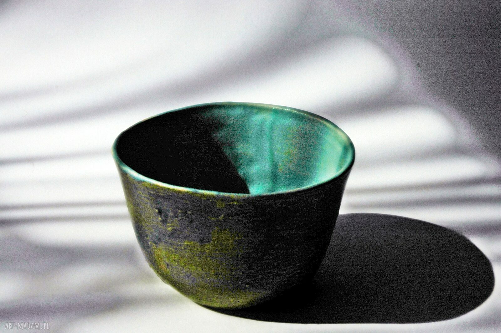 Miseczka Kora Drzewa turkusowo niebieska Handmade