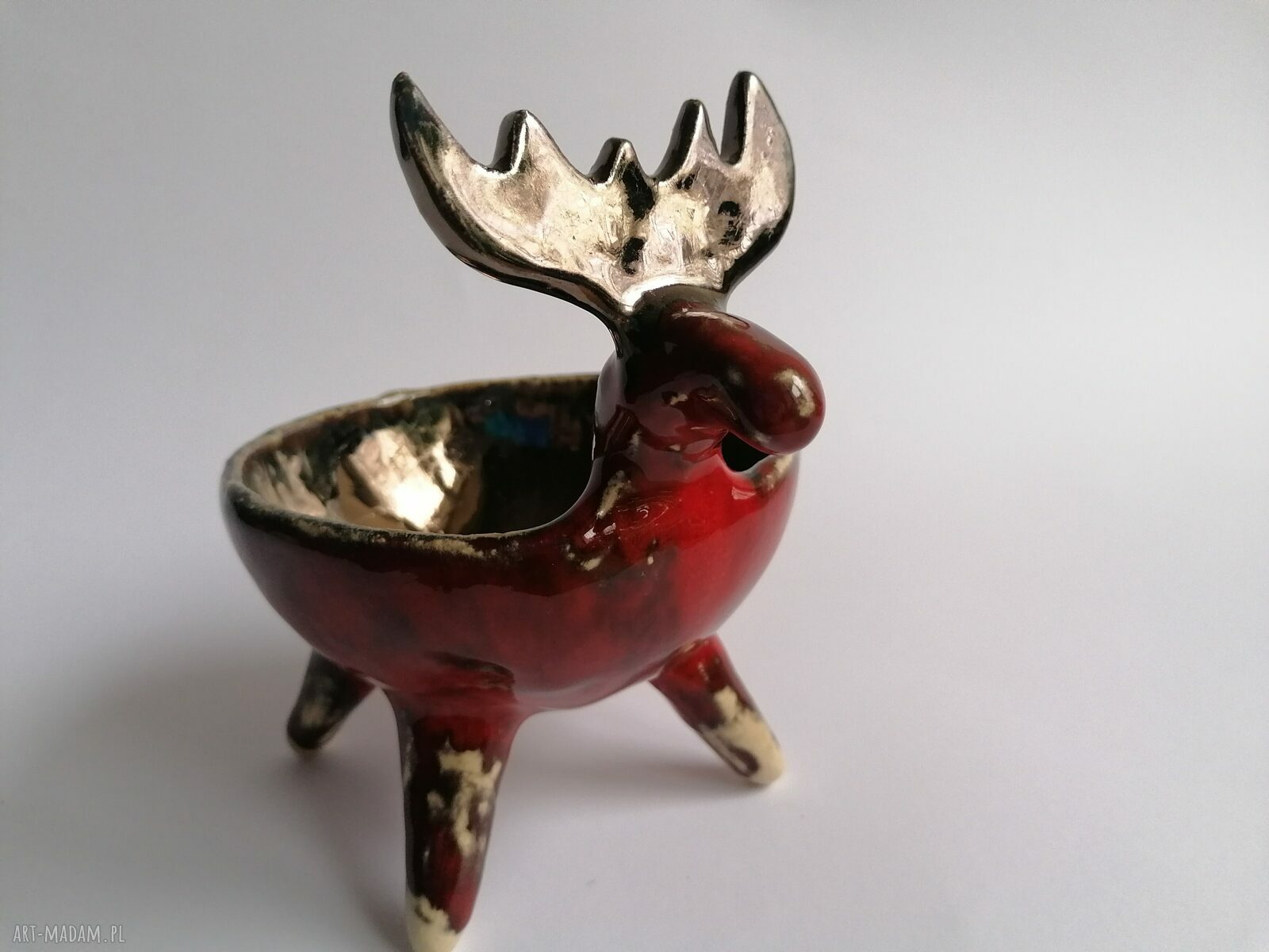 Miseczka renifer Rudolf - ceramika handmade na święta