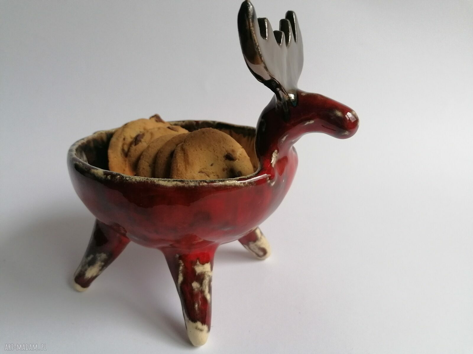 Miseczka renifer Rudolf - ceramika handmade na święta