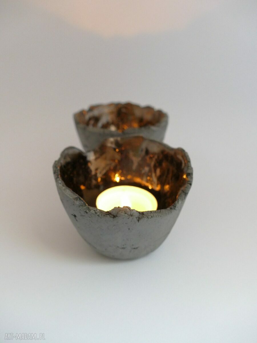 Miseczki ceramiczne ozdobne - zestaw 2 sztuki, metaliczne szkliwo
