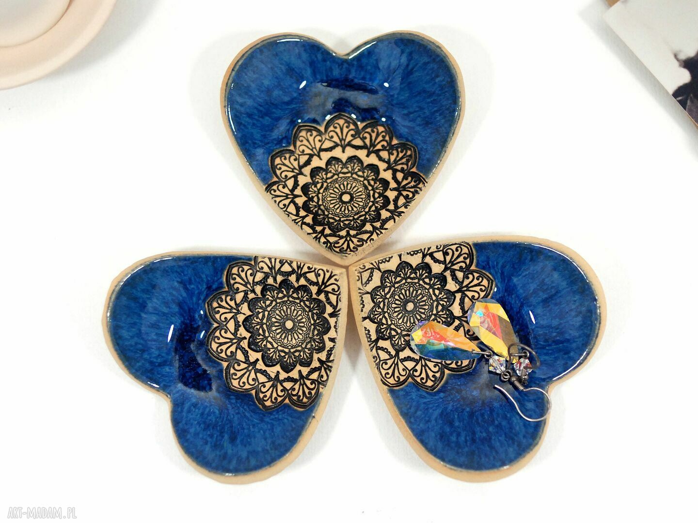 Ręcznie robiona miseczka ceramiczna na obrączki, kadzidełka i tealight - kolor do wyboru
