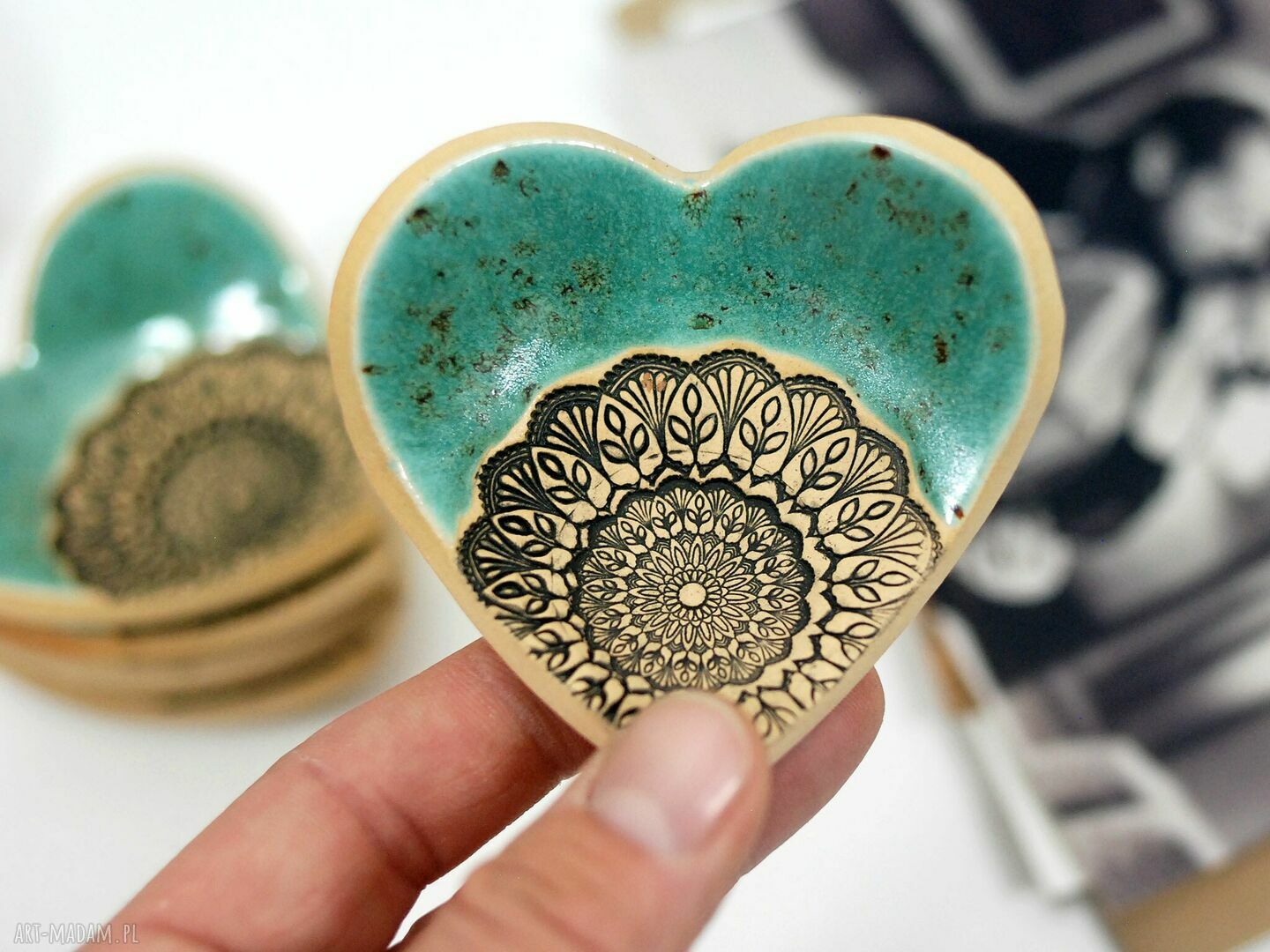 Ręcznie robiona miseczka ceramiczna na obrączki, kadzidełka i tealight - kolor do wyboru