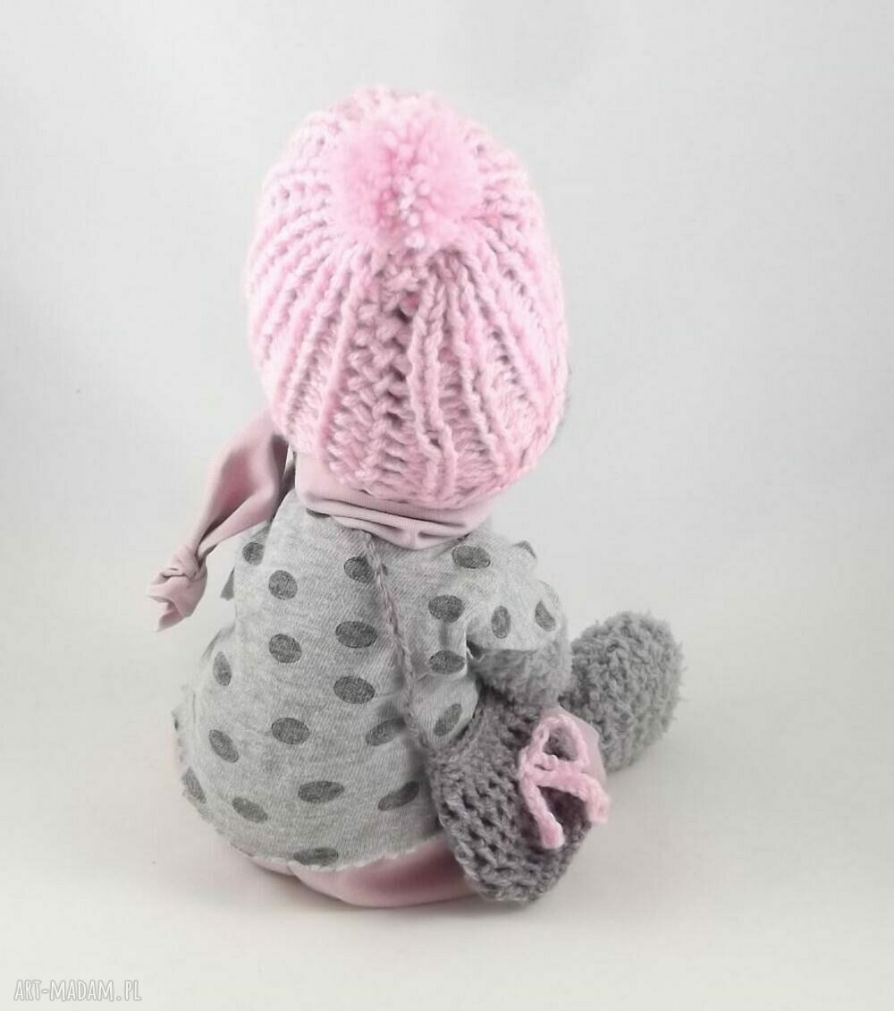 Misia Zuzia - ręcznie szydełkowany miś dla dziewczynki 37 cm