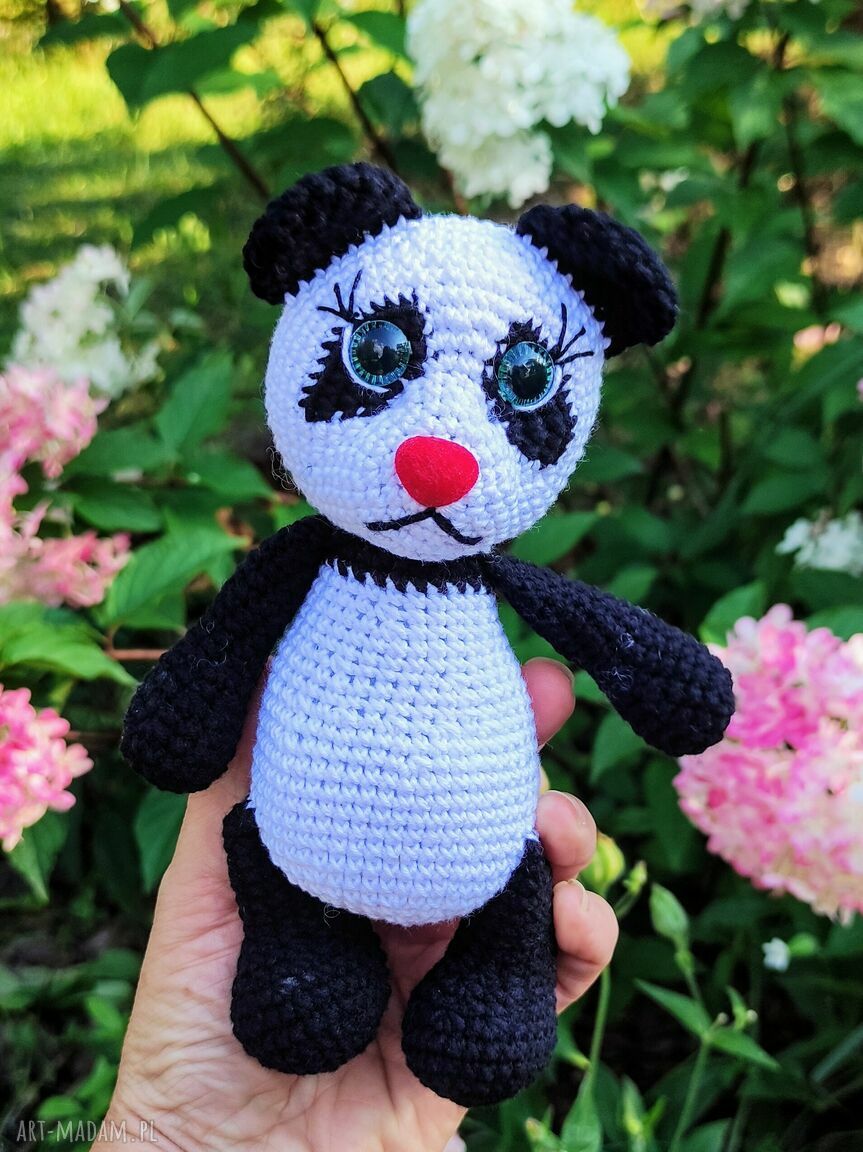 panda miś prezent misiek maskotka szydełkowy