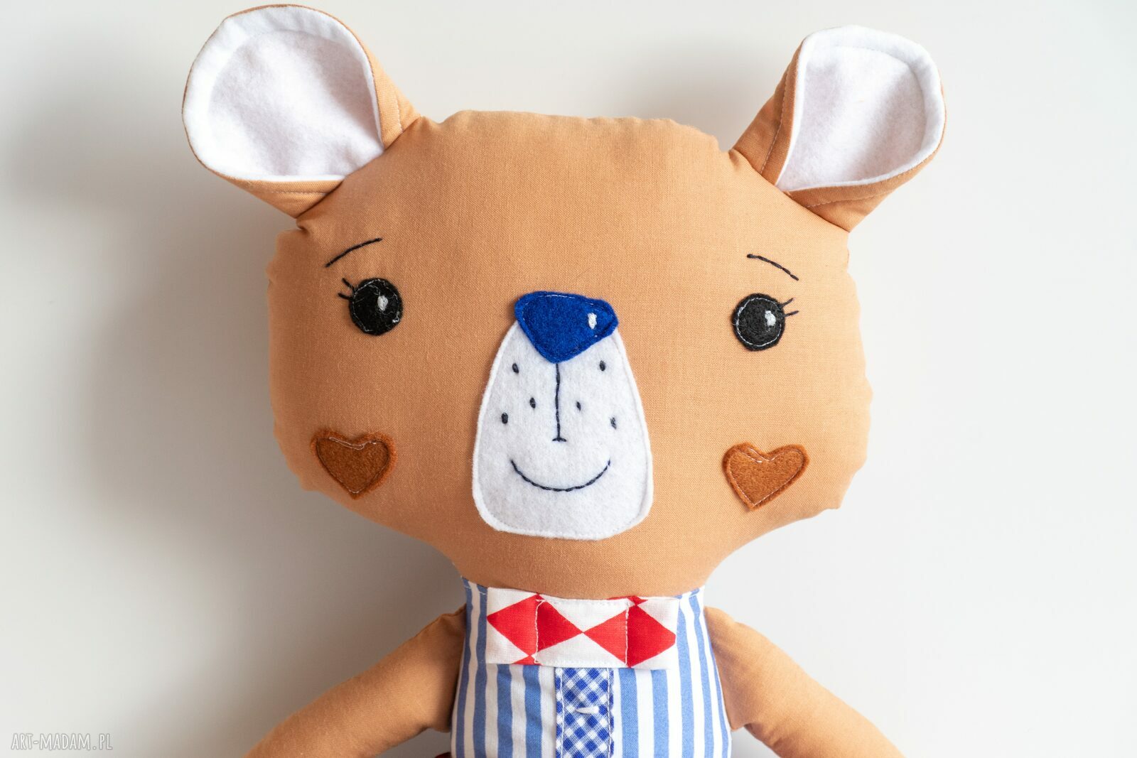 Duży miś Leoś 44 cm - Słodziak, bezpieczna przytulanka handmade
