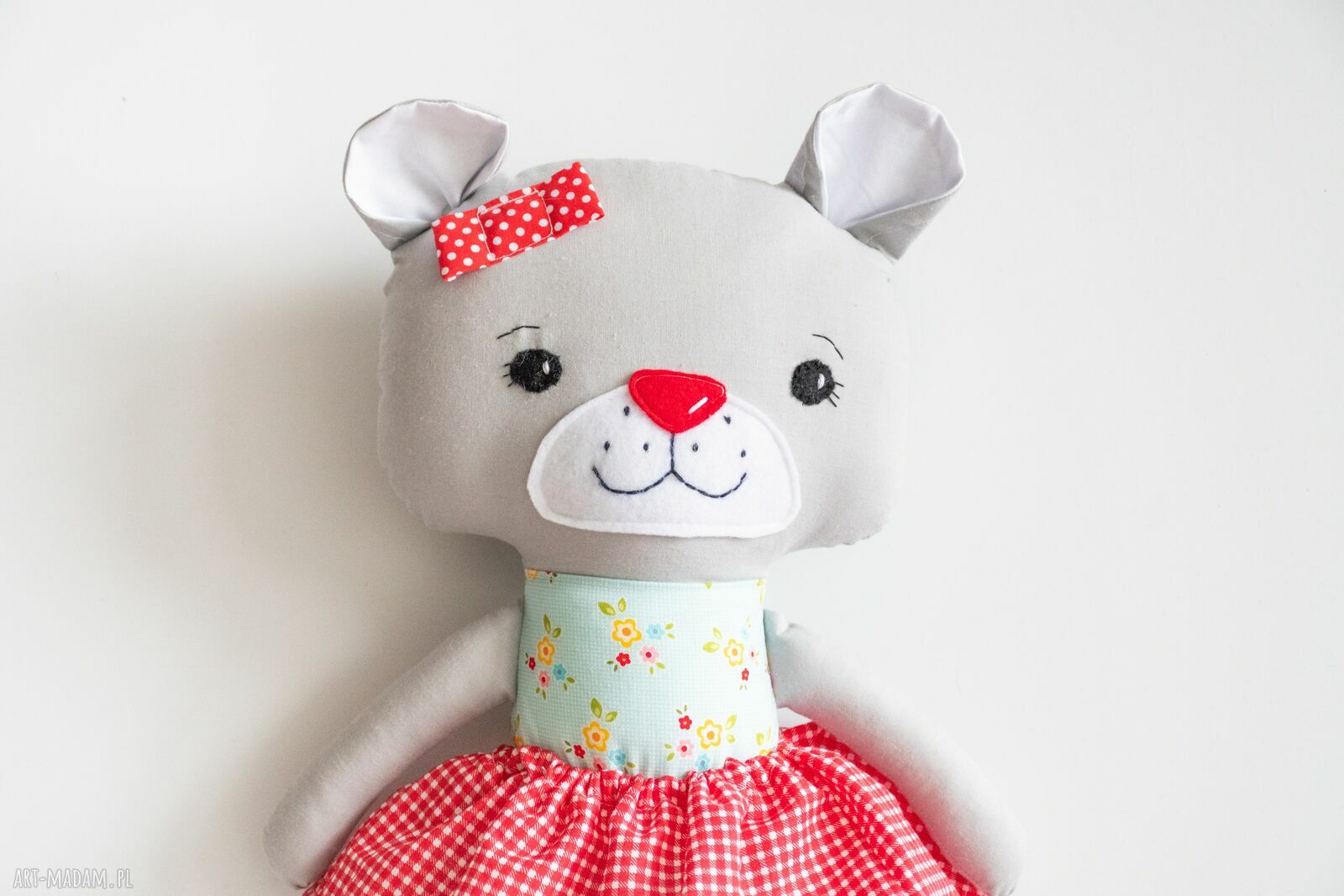 Miś Kasia 43 cm - ręcznie szyta maskotka z bawełny