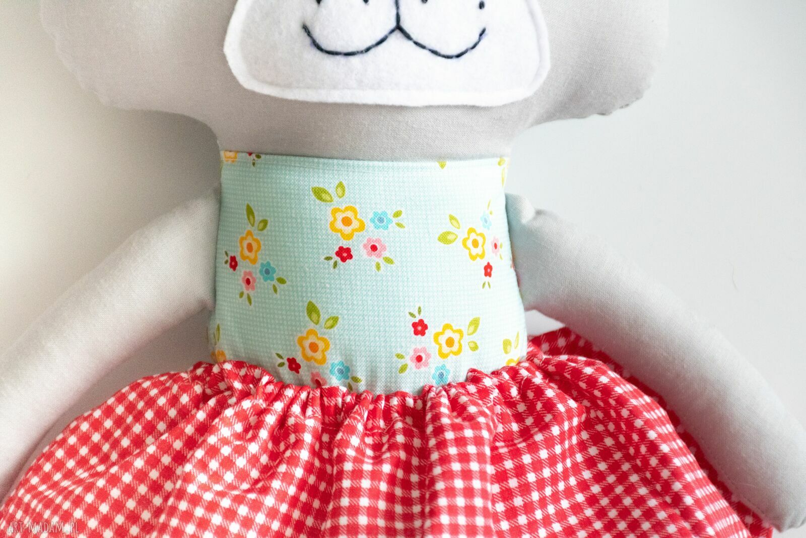 Miś Kasia 43 cm - ręcznie szyta maskotka z bawełny