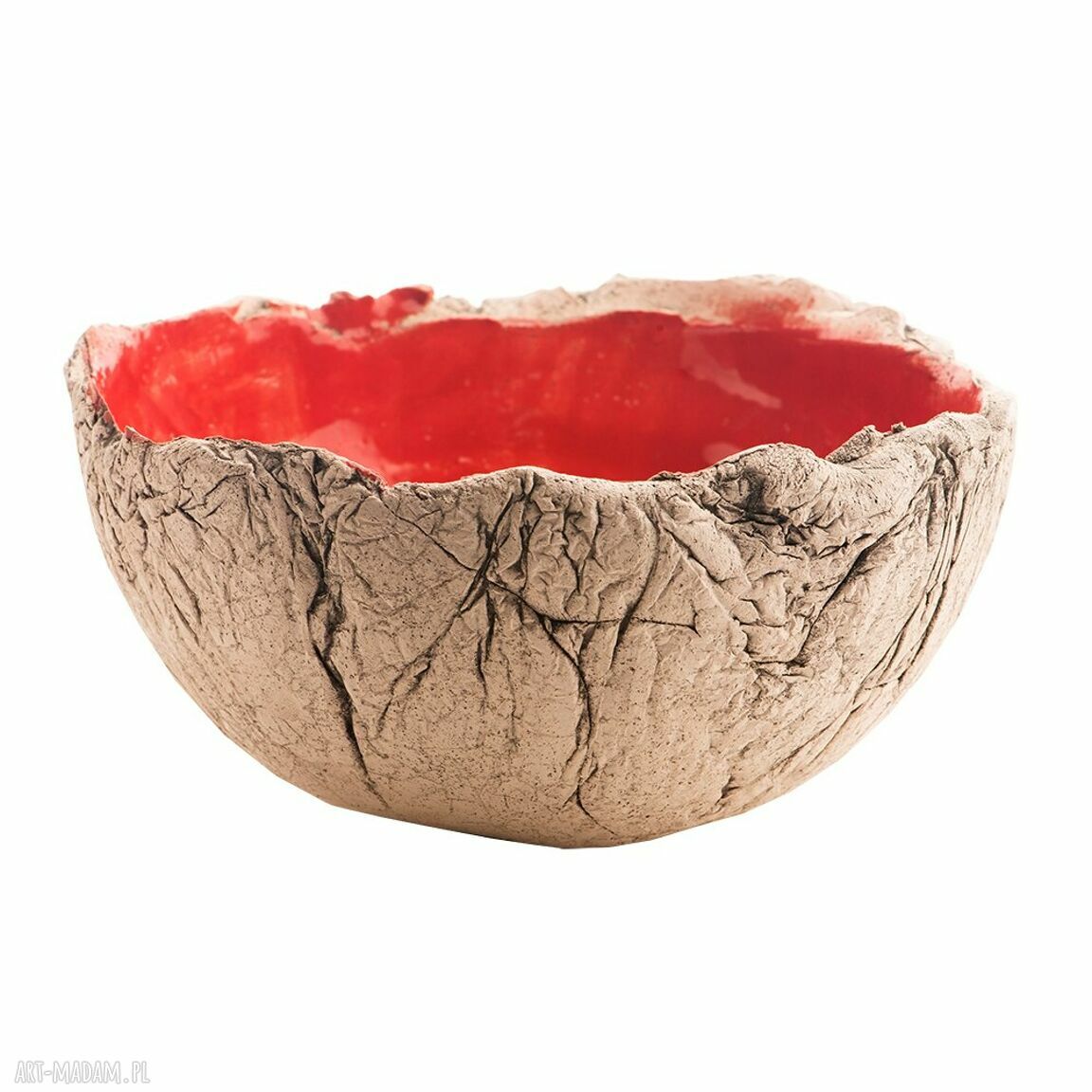 Ręcznie wykonana miska ceramiczna z jasnej gliny (kontakt z żywnością)