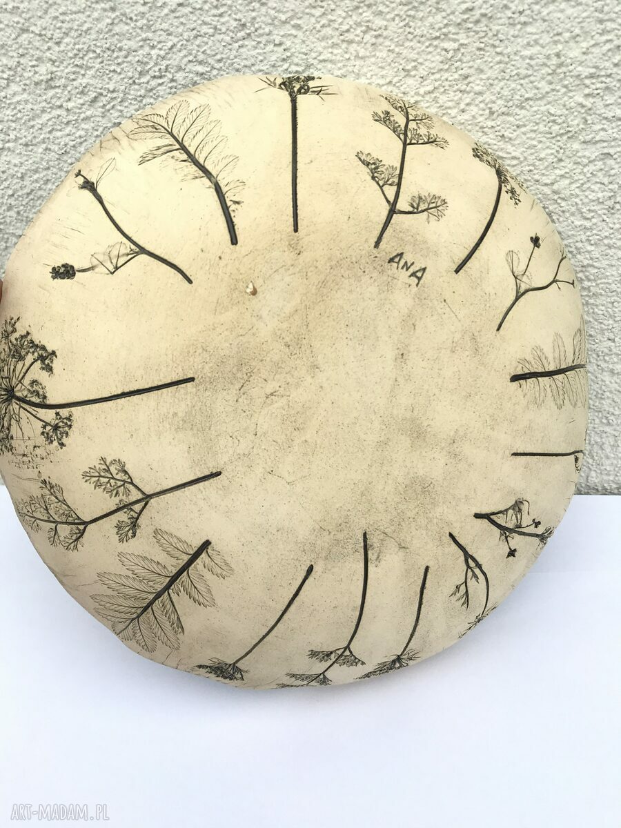 Miska z polnymi roślinami - naturalna ceramika handmade