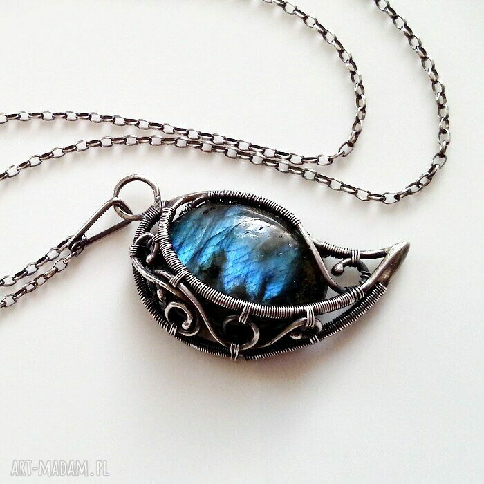 Blue drop naszyjnik z labradorytem hand made