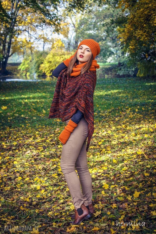 Granatowe mitenki handmade - ciepłe i miękkie damskie