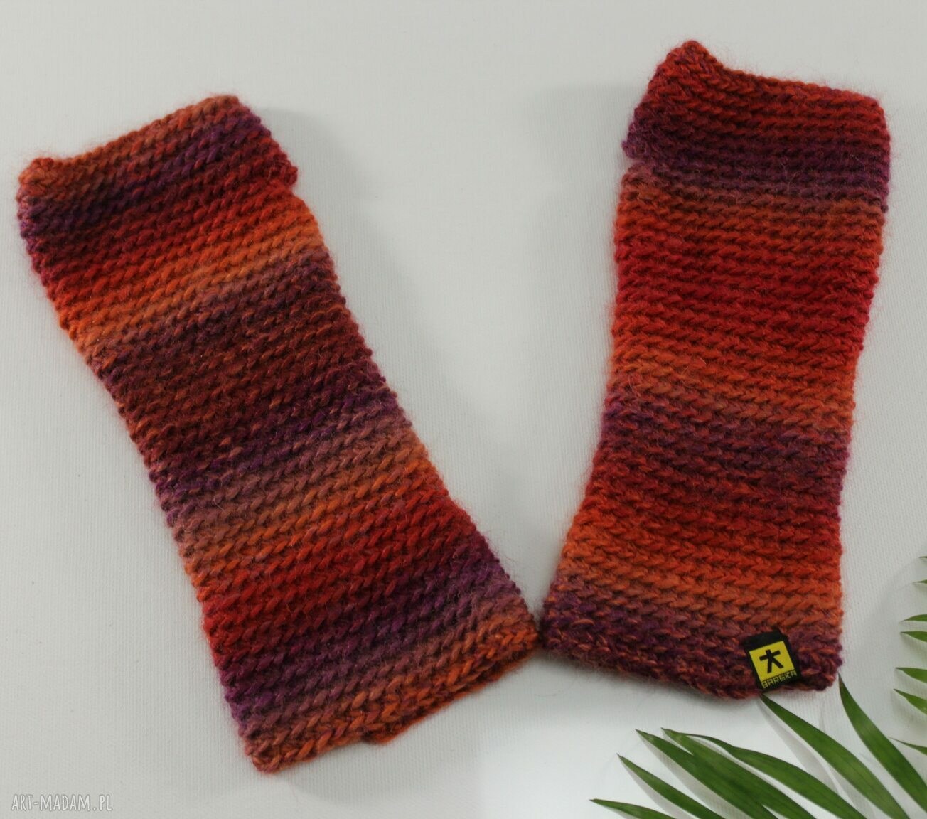 dodatki: mitenki w czerwieniach Handmade