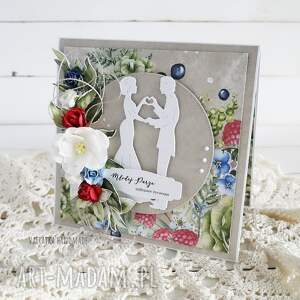 kartka ślubna w pudełku 852 - kolorowe scrapbooking kartki