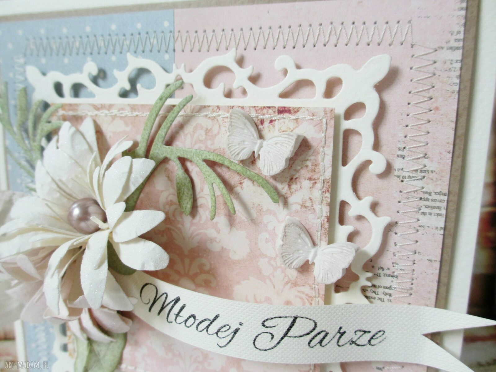 Młodej Parze w pudełku - kartka ślubna scrapbooking 3D