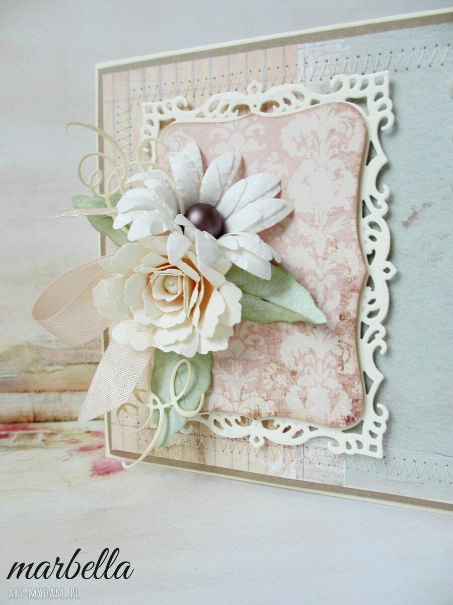 Młodej Parze - ślubna kartka w pudełku (scrapbooking 3D)