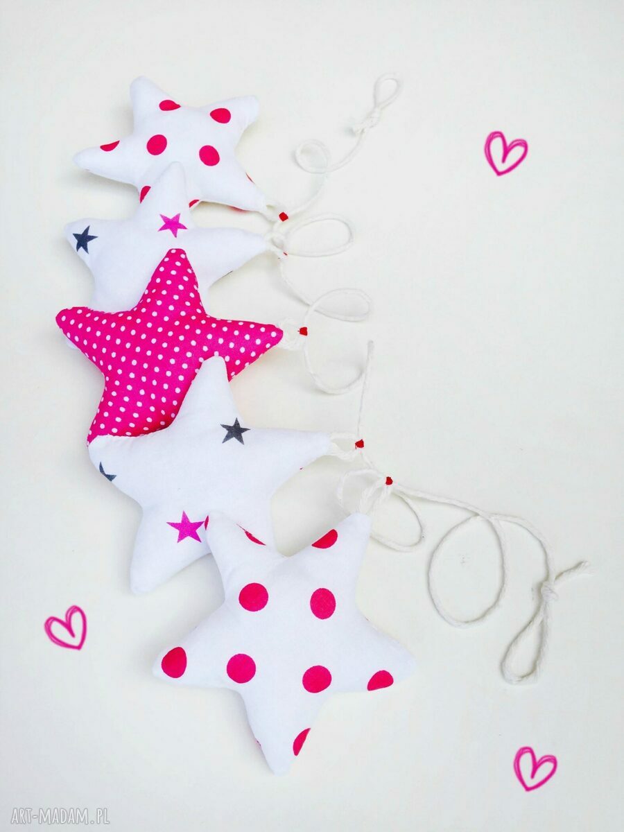 girlanda gwiazdkowa pink Hand Made
