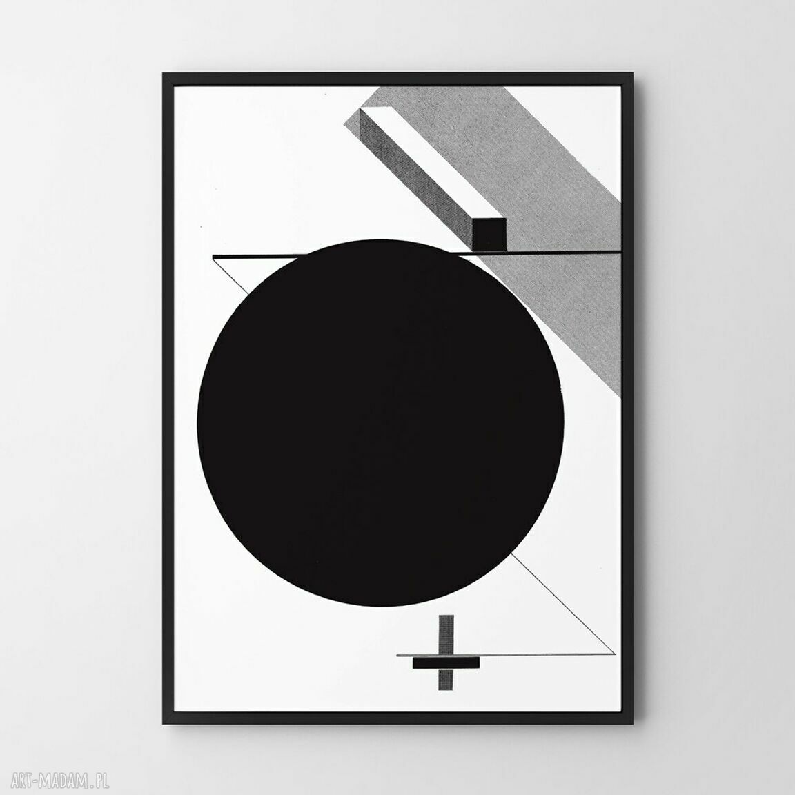 Nowoczesny czarno-biały plakat geometryczny 40x50 cm do domu