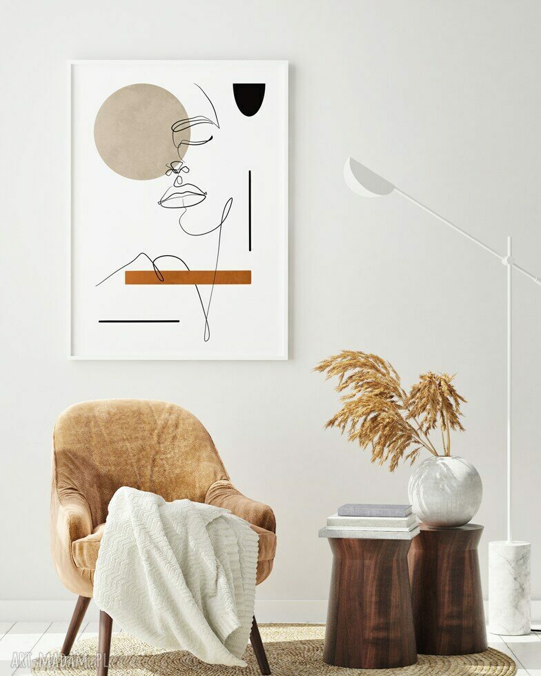 Modern Line - plakat A4 do salonu - delikatna geometria Hogstudio