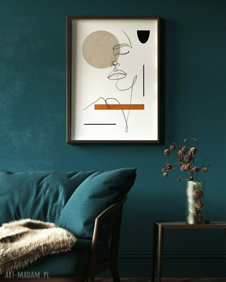 Modern Line - plakat A4 do salonu - delikatna geometria Hogstudio