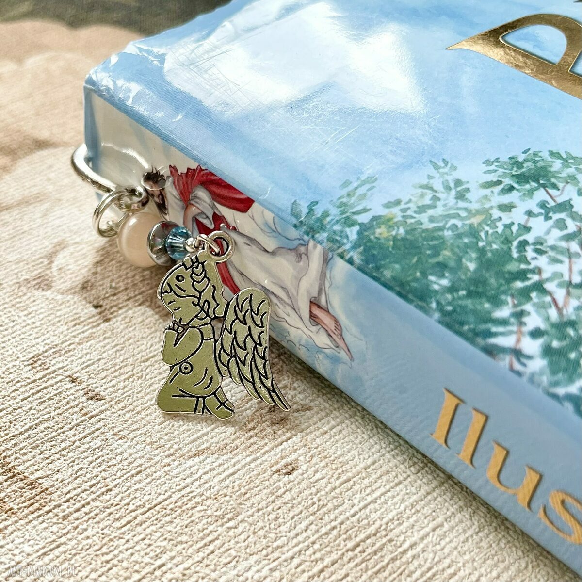 Modlący się aniołek zakładka do Biblii z okazji Komunii Ręcznie zrobione